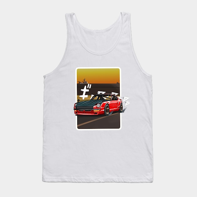 Datsun Z in Sunset Tank Top by Aiqkids Design